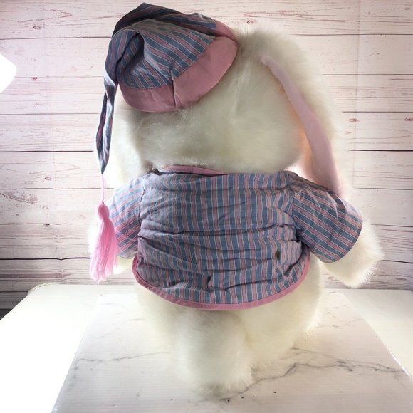 Vintage JC Penny Plush Large 24” White Rabbit Pajama Stuffed Bunny Animal Easter - Picture 3 of 12